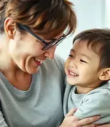 Parent and child in supportive interaction